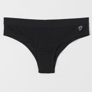 H&M Black w/ White Heart Brazilian Panties - NWT